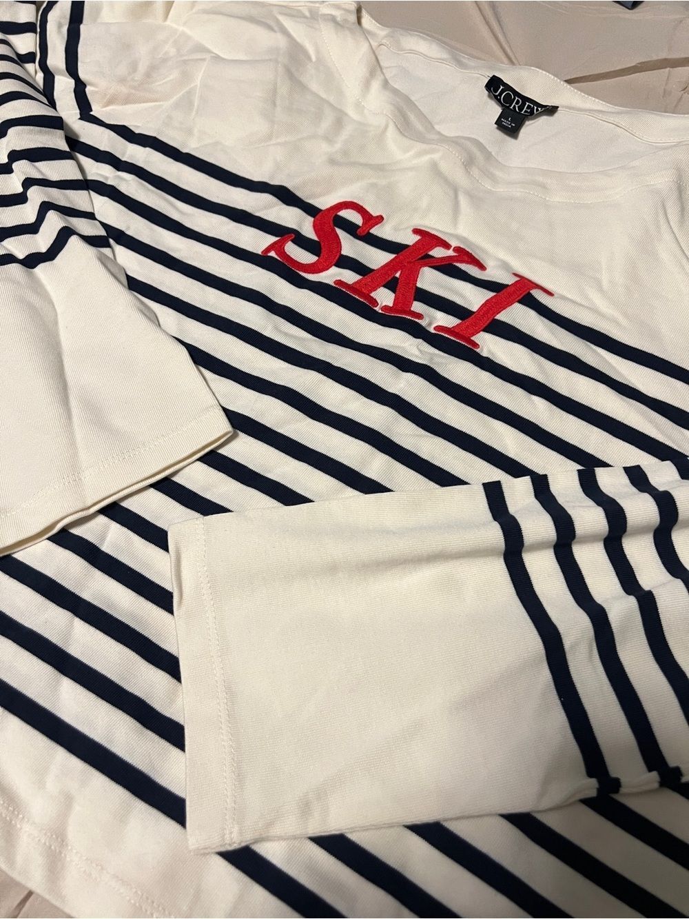 J. Crew Cream Crewneck Knit Top